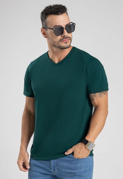 Camiseta Hombre Verde Botella Mp 101128