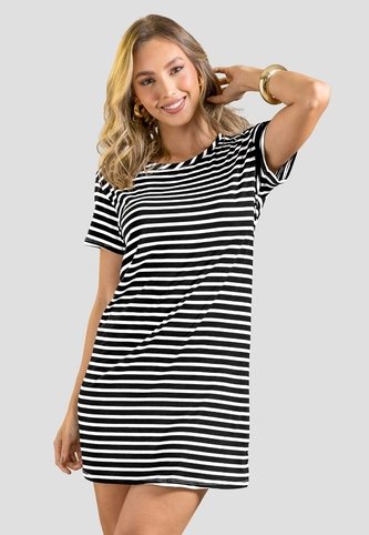 Vestido Corto Mujer Negro-Blanco Mp 114554 MP