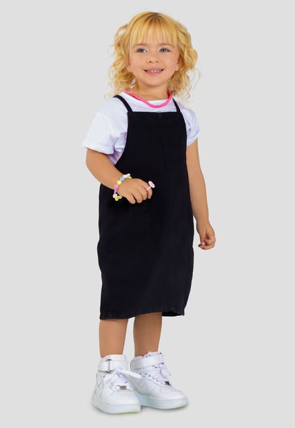 Overall Infantil Femenino Negro Mp 103273