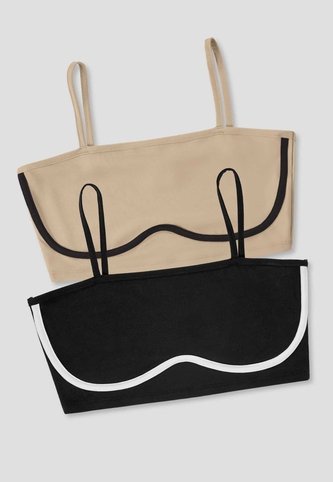 Crop Top Paq X2 Mujer Negro-Latte Mp 114472 MP