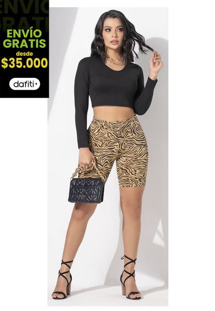 Crop Top Mujer Negro Mp 92500