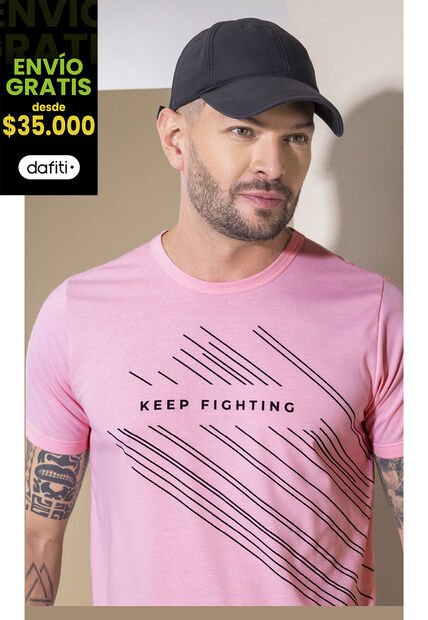 Camiseta Hombre Rosado Mp 2114