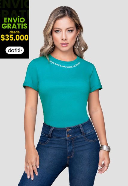 Camiseta Mujer Verde Mp 103989