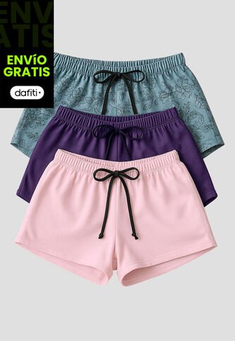 Short Paq X3 Mujer Multicolor Mp 113430 MP
