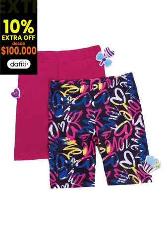 Ciclista Paq X2 Infantil Femenino Multicolor Mp 3797 MP