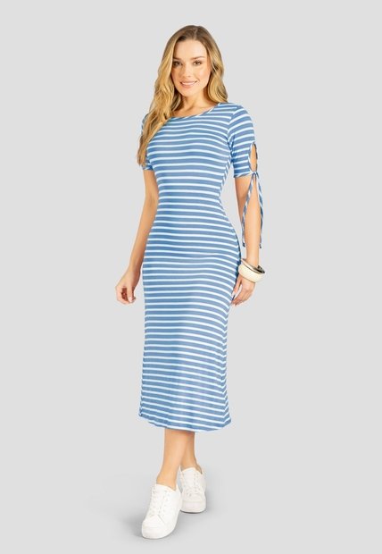 Vestido Largo Mujer Bicolor Mp 113069