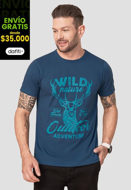 Camiseta Hombre Azul Mp 102752