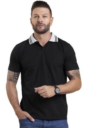 Polo Hombre Negro Mp 4104