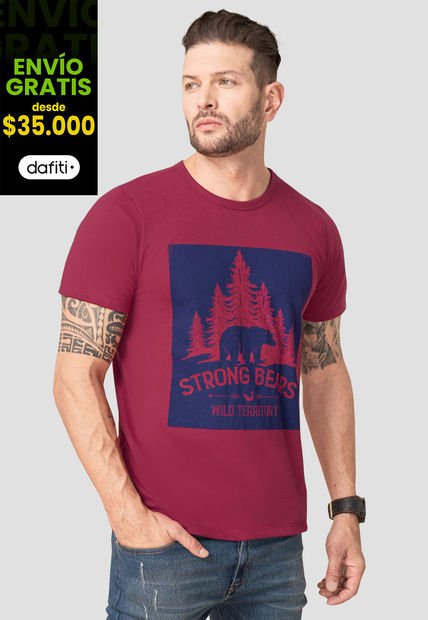 Camiseta Hombre Rojo Mp 102753
