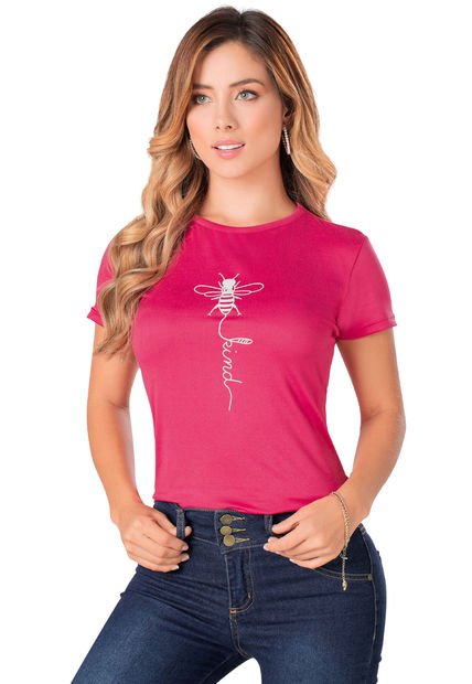 Camiseta Mujer Fucsia Mp 88878