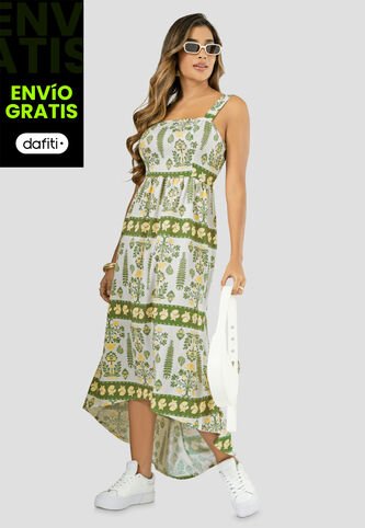 Vestido Largo Mujer Estampado Mp 113010 MP