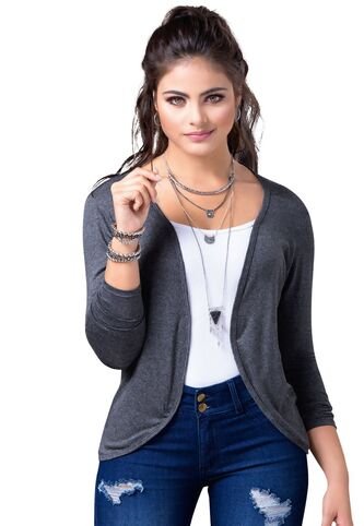 Saco Tejido Adulto Para Mujer MP -Gris Jaspe MP