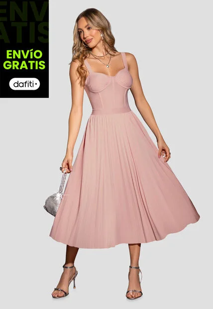 Vestido Corto Mujer Rosa Polvo Mp 113004