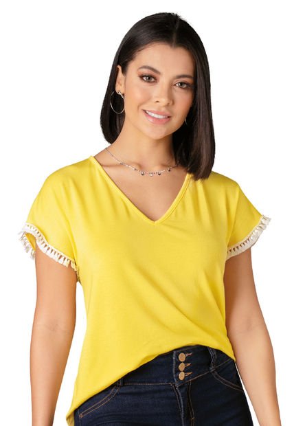 Camiseta Mujer Amarillo Mp 6133