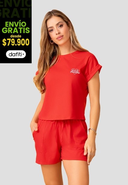 Conjunto Mujer Rojo Mp 112053