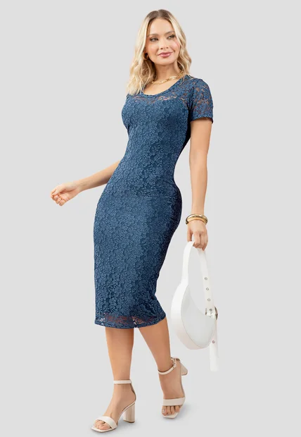 Vestido Largo Mujer Azul Profundo Mp 111271