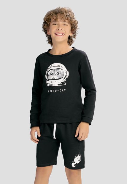 Conjunto Infantil Masculino Negro Mp 100742