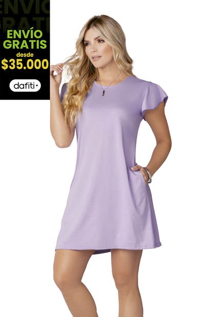 Vestido Corto Mujer Lila Mp 68383