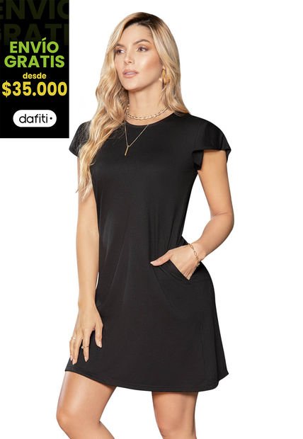 Vestido Corto Mujer Negro Mp 68383