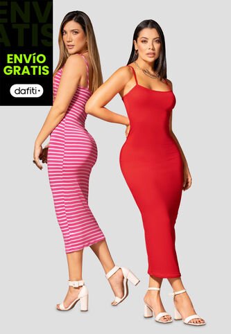 Vestido Paq X2 Mujer Bicolor Mp 112333 MP