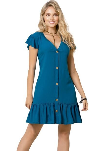 Vestido Corto Adulto Azul Petroleo Mp 87169