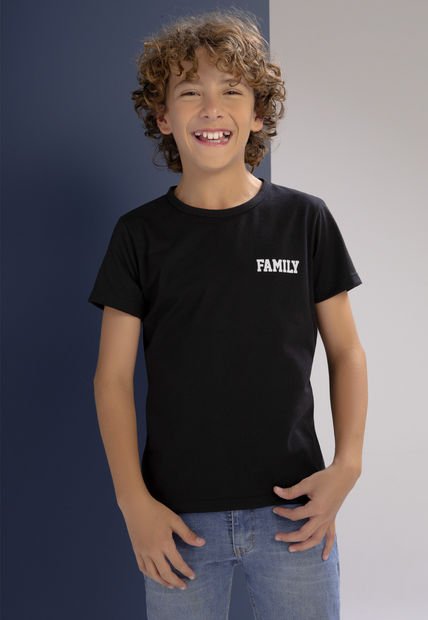 Camiseta Infantil Masculino Negro Mp 102017