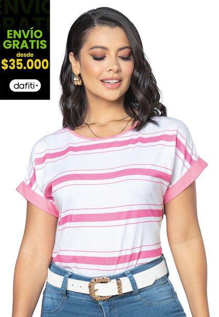 Camiseta Mujer Rosa Mp 3500