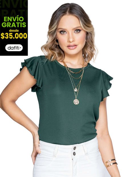 Camiseta Mujer Verde Mp 3468