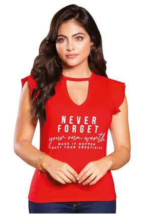 Camiseta Paq X2 Mujer Gris-Rojo Mp 95860