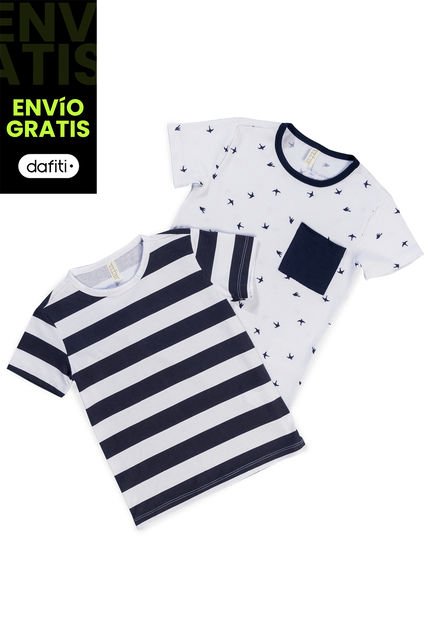 Camiseta Paq X2 Infantil Masculino Multicolor Mp 102912