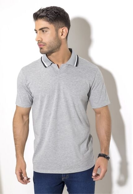 Polo Hombre Gris Jaspe Mp 2147