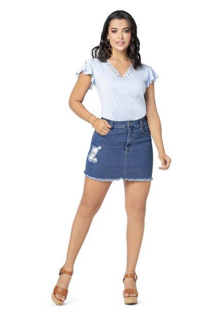 Falda Corta Mujer Azul Mp 7745