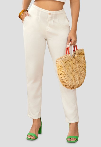 Pantalón Mujer Marfil Mp 1785