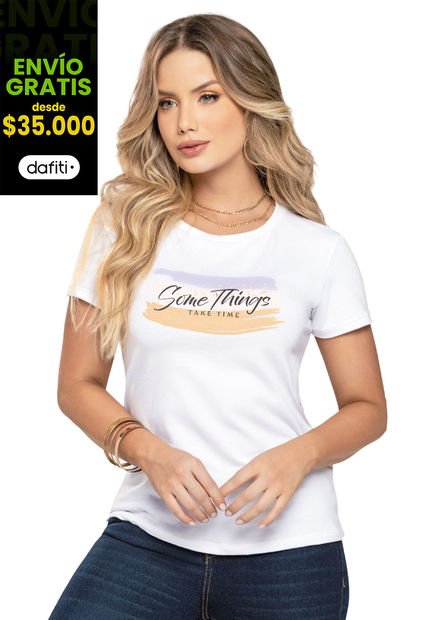 Camiseta Mujer Blanco Mp 4743