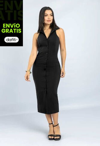 Vestido Largo Mujer Negro Mp 111773 MP
