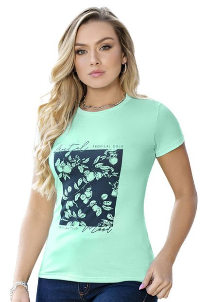 Camiseta Mujer Verde Mp 7738