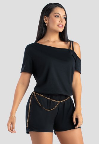 Enterizo Corto Mujer Negro Mp 102839 MP