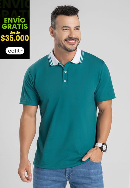 Polo Hombre Jade Oscuro Mp 7098