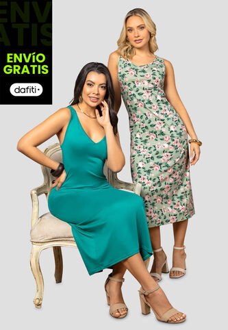 Vestido Paq X2 Mujer Bicolor Mp 112022 MP