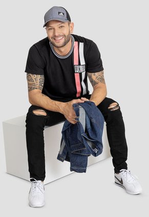 Camiseta Hombre Negro Mp 104405