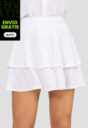 Falda Corta Mujer Blanco Mp 110536