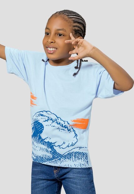 Camiseta Infantil Masculino Azul Baby Mp 108004