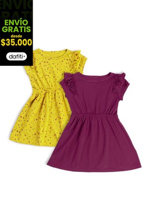 Vestido Paq X2 Infantil Multicolor Mp 5038