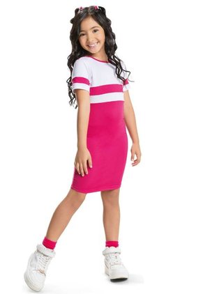 Vestido Infantil Femenino Fucsia Mp 89900