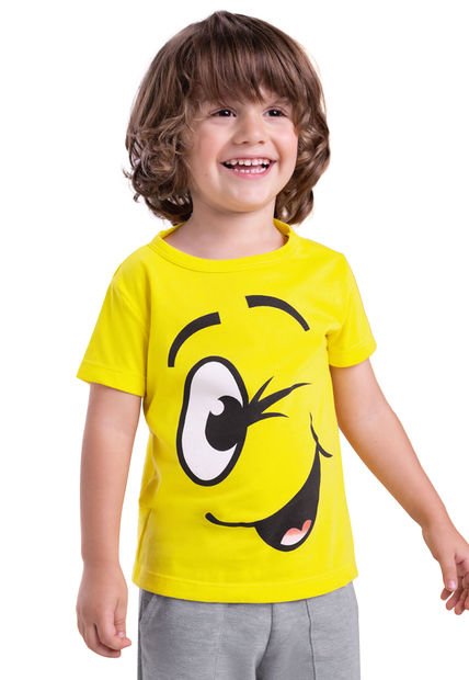 Camiseta Infantil Masculino Amarillo Mp 3794