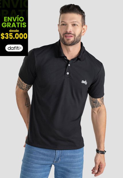 Polo Hombre Negro Mp 101105