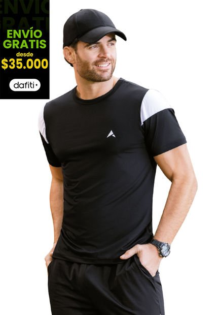 Camiseta Hombre Negro Mp 6876