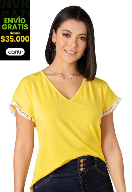 Camiseta Mujer Amarillo Mp 6133