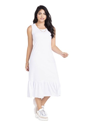 Vestido Largo Mujer Blanco Mp 3766 MP