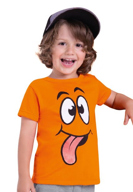 Camiseta Infantil Masculino Naranja Mp 3796